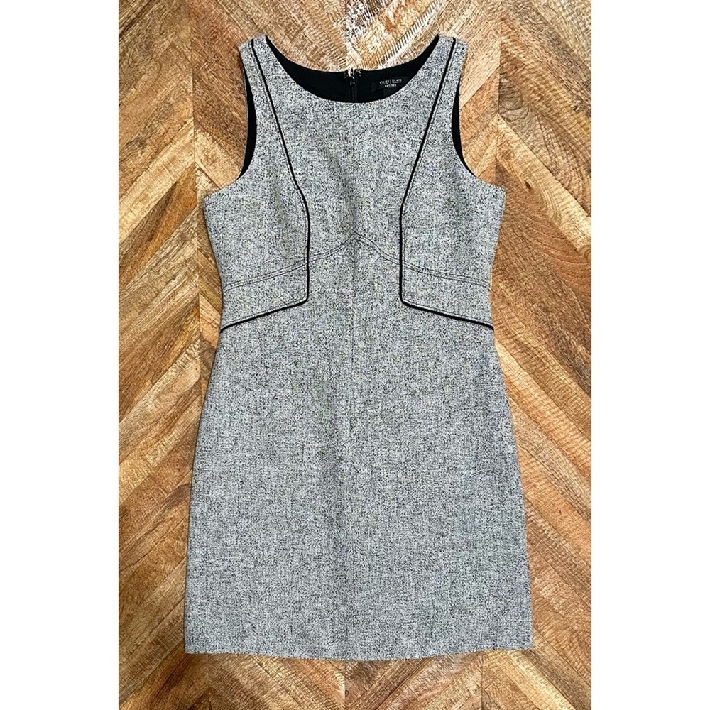 White House | Black Market: Gray & Black Tweed Dress